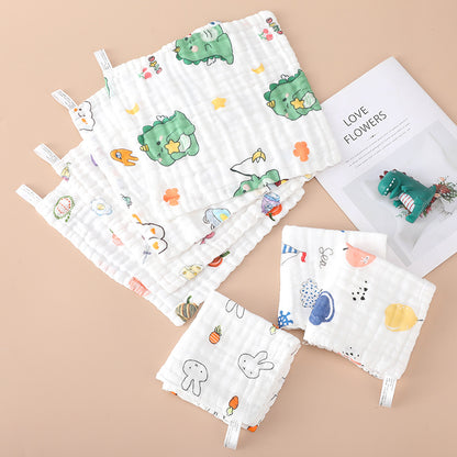 [affordable] six layers of 30x 30cm cotton small square gauze baby soft bubble cotton saliva towel - image 1