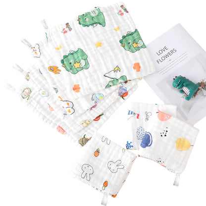 [affordable] six layers of 30x 30cm cotton small square gauze baby soft bubble cotton saliva towel - image 5