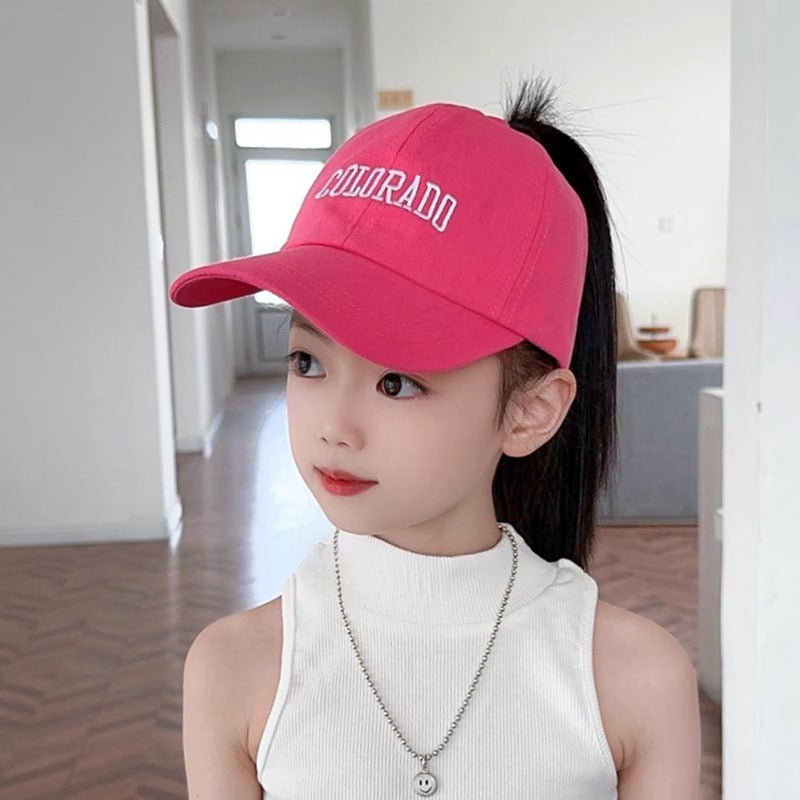 Children's Parent-Child Baseball Cap Summer Ponytail Girls' Empty Cap Fashionable Baby Sunshade Cap Sunscreen Cap - image 3