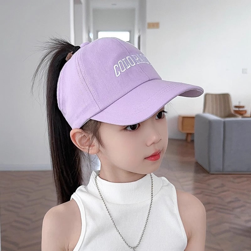 Children's Parent-Child Baseball Cap Summer Ponytail Girls' Empty Cap Fashionable Baby Sunshade Cap Sunscreen Cap - image 4