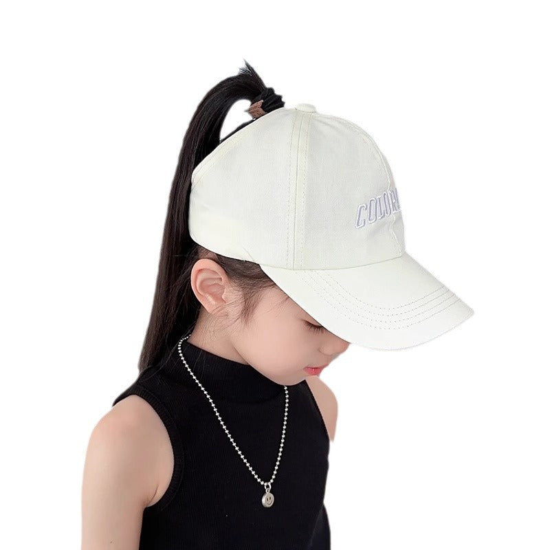 Children's Parent-Child Baseball Cap Summer Ponytail Girls' Empty Cap Fashionable Baby Sunshade Cap Sunscreen Cap - image 5