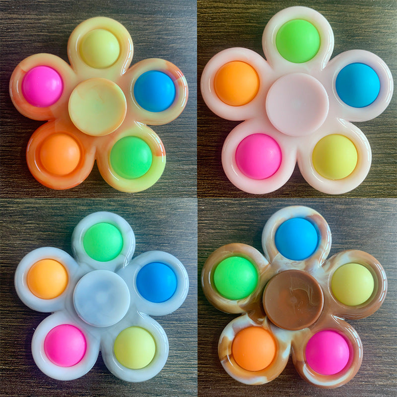 Cross-border explosions Amazon fingertip gyro bubble music finger pressure decompression toy POP fingertip bubble gyro - image 2