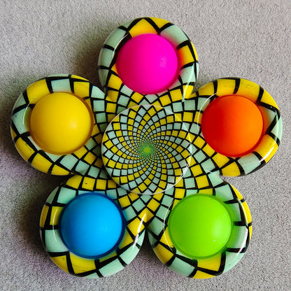 Cross-border explosions Amazon fingertip gyro bubble music finger pressure decompression toy POP fingertip bubble gyro - image 4