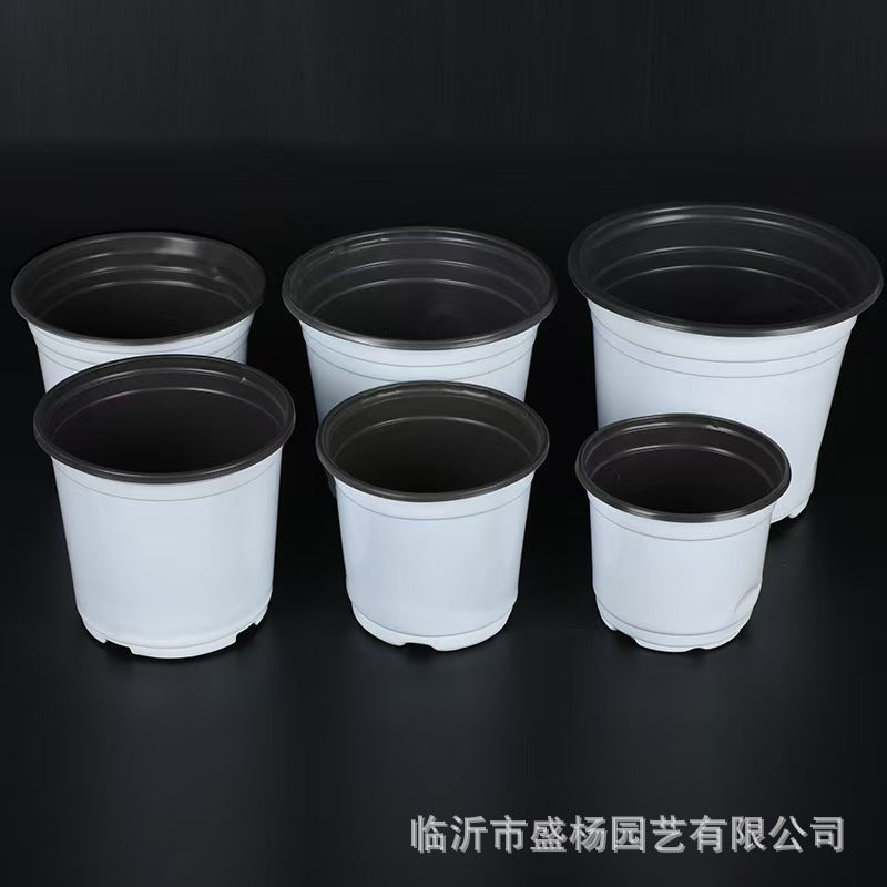 White two-color flowerpot planting seedling nutrition bowl factory batch flower base nursery high quality two-color seedling pot - image 2