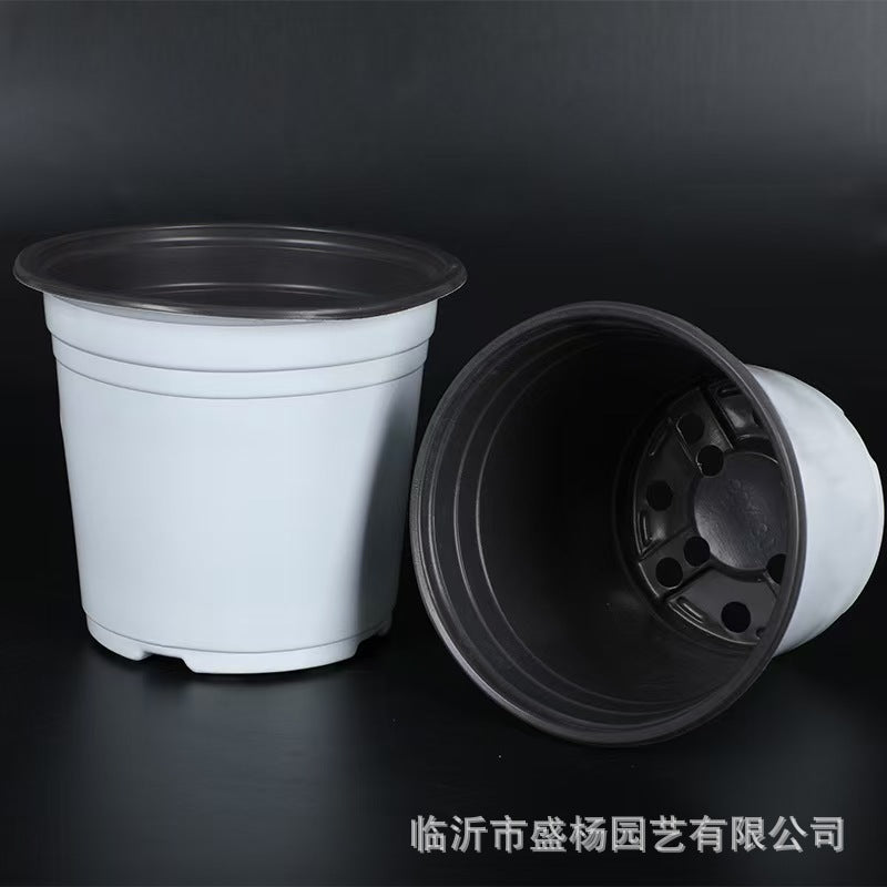 White two-color flowerpot planting seedling nutrition bowl factory batch flower base nursery high quality two-color seedling pot - image 4