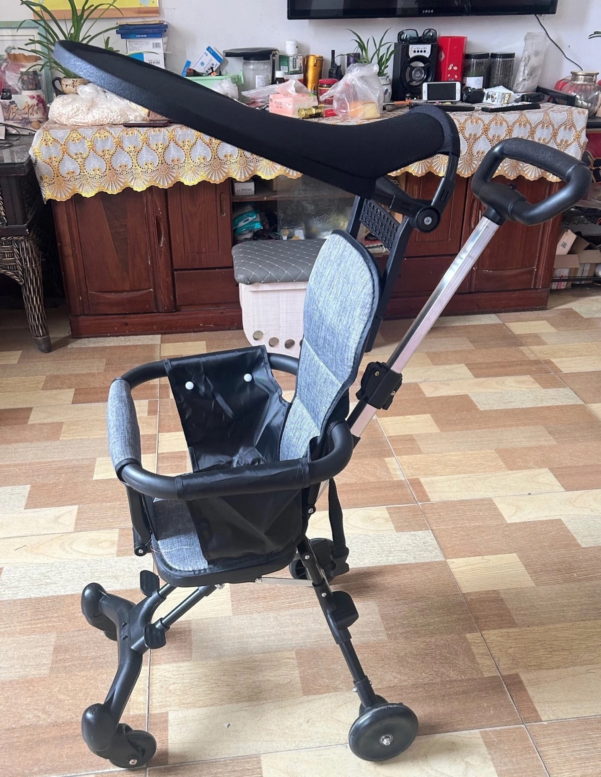 Compact Lightweight Stroller with Adjustable Canopy