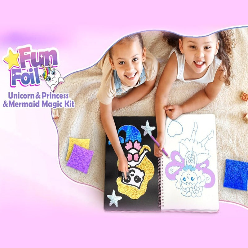 Foil Art Craft Kit for Kids, Children's Cartoon DIY Creative
