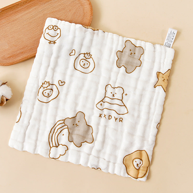 Slipper towel cotton gauze baby towel newborn high density bubble gauze wash face children's towel square towel factory wholesale - image 2