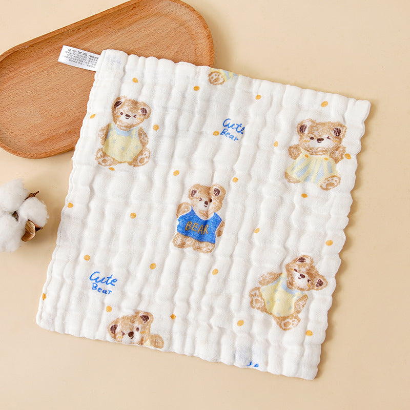 Slipper towel cotton gauze baby towel newborn high density bubble gauze wash face children's towel square towel factory wholesale - image 3