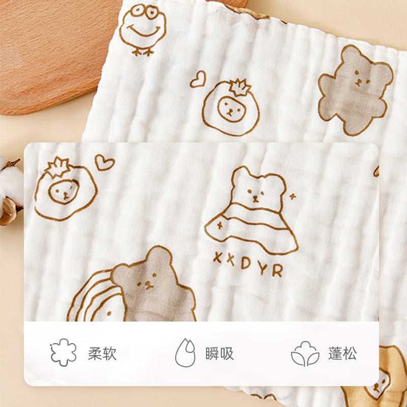 Slipper towel cotton gauze baby towel newborn high density bubble gauze wash face children's towel square towel factory wholesale - image 4