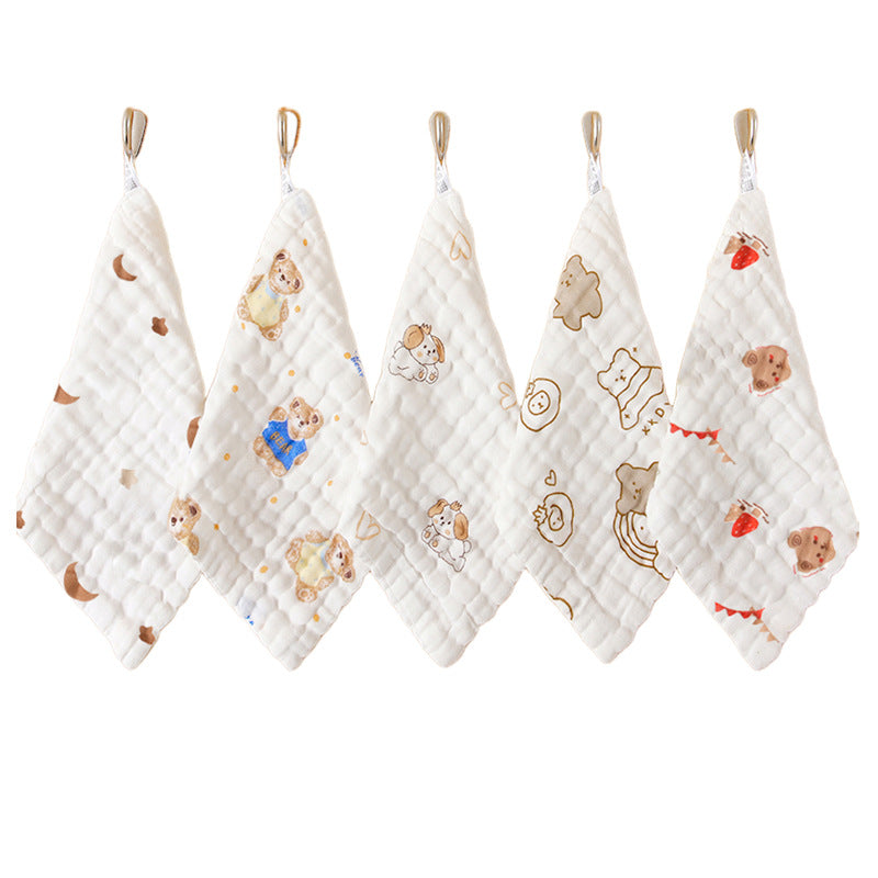 Slipper towel cotton gauze baby towel newborn high density bubble gauze wash face children's towel square towel factory wholesale - image 5
