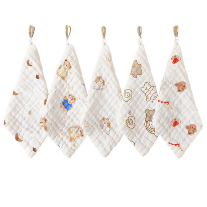 Slipper towel cotton gauze baby towel newborn high density bubble gauze wash face children's towel square towel factory wholesale - image 5