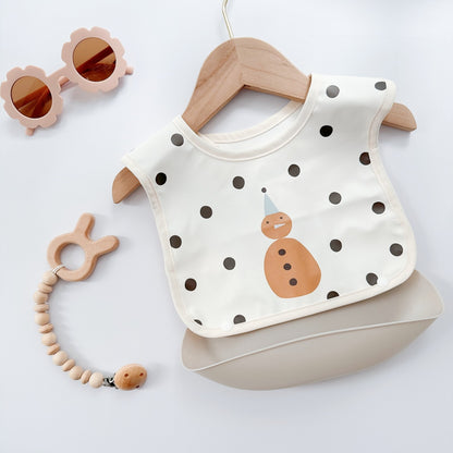 New Children's Silicone Bib Baby Meal Bag Baby Food Supplementary Food Bag Waterproof Anti-dirty Artifact PU Soft Bib - image 2