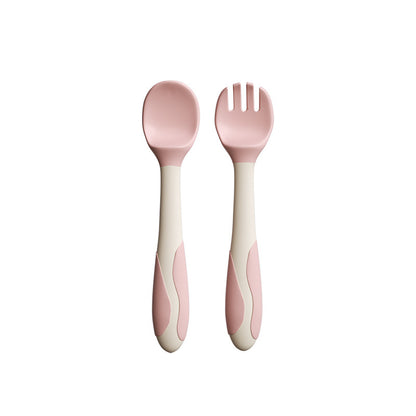 Baby Learn to Eat Training Spoon Elbow Fork Spoon Training suit Baby Supplementary Spoon Curved Children's Tableware - image 5