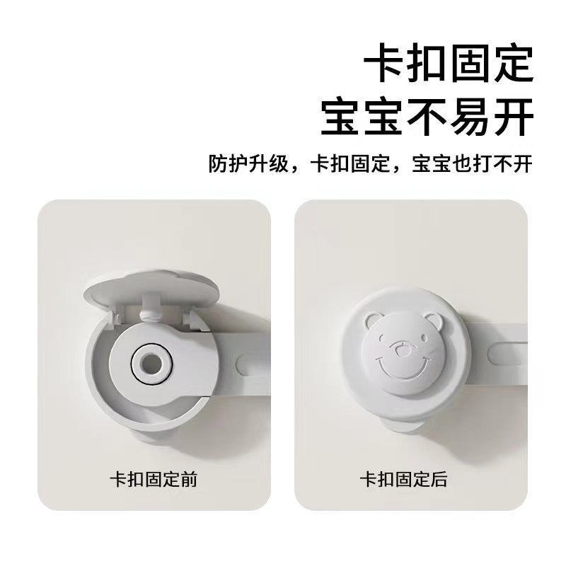 Child safety lock protective drawer lock baby anti-pinch multi-functional baby anti-opening refrigerator cabinet door lock - image 3