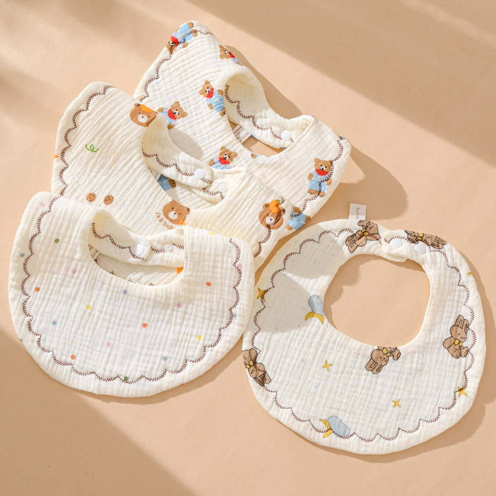 Pure Cotton Baby Bibs, Class a Cotton Gauze Kidsren's Bibs, Soft Six-Layer Gauze Newborn Saliva Towels - image 1