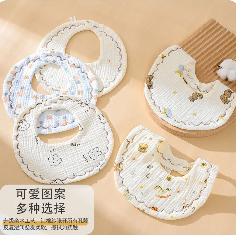 Pure Cotton Baby Bibs, Class a Cotton Gauze Kidsren's Bibs, Soft Six-Layer Gauze Newborn Saliva Towels - image 4