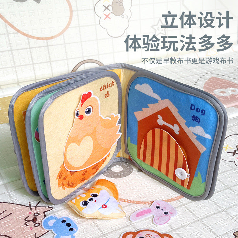 Children's Cloth Book Early Education Baby Tear Can't Bite Three-dimensional Velcro Hand Tear Book Baby Cognitive Educational Toy - image 4