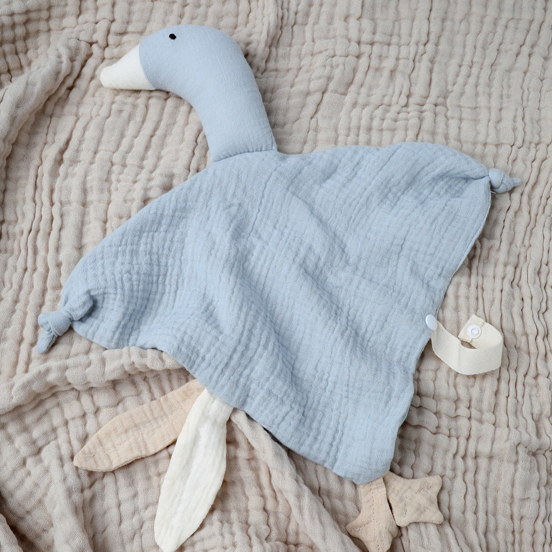 Ins Baby Gauze Anthem Cartoon Big Goose Baby Sleeping Doll Handkerchief Towel Teeth Gum Storage - image 2