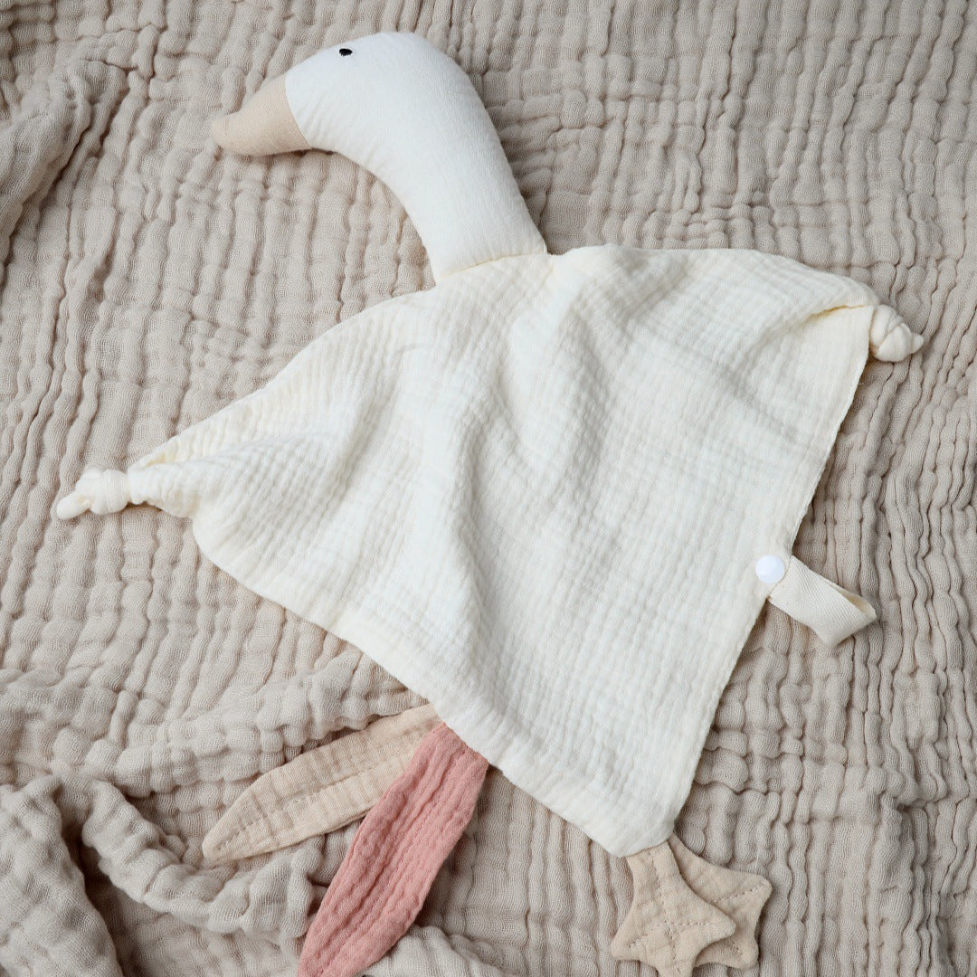 Ins Baby Gauze Anthem Cartoon Big Goose Baby Sleeping Doll Handkerchief Towel Teeth Gum Storage - image 3