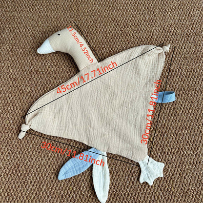 Ins Baby Gauze Anthem Cartoon Big Goose Baby Sleeping Doll Handkerchief Towel Teeth Gum Storage - image 4