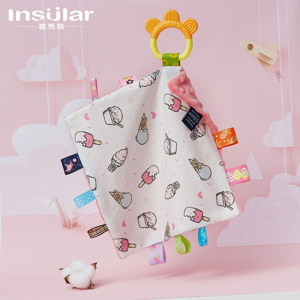 Baby Beanie Label Ambulatory Towel Handkerchief Cotton Baby Beanie Handkerchief Tooth Glue Grinding Stick Soothing Towel - image 1