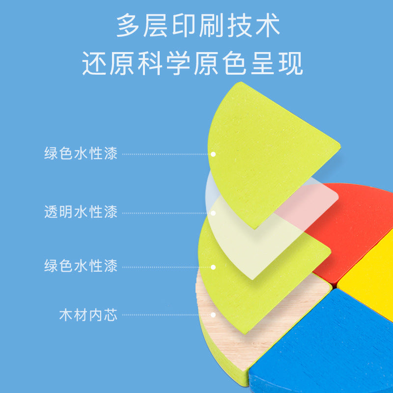 Montessori Shape Cognitive Matching Toy 1-2-3 Years Old Baby Early Education Geometric Equal Panel Children's Wooden Puzzle - image 3