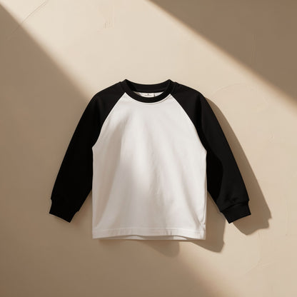 Children’s cotton long-sleeve T-shirt with round neck and cartoon panda print