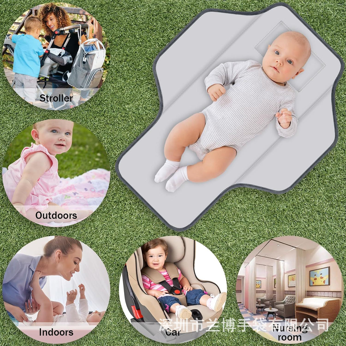 Cross Border Hot Sale in stock Baby Portable Diaper Changing Mat Travel Cute Lightweight Foldable Diaper Changing Table - image 3