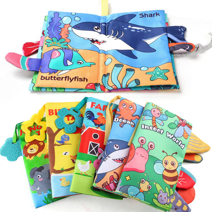 Source manufacturers 0-3 year old baby tail cloth book with tooth glue can bite tear baby cloth book early education toys - image 2