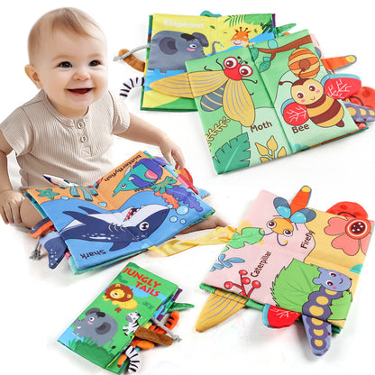 Source manufacturers 0-3 year old baby tail cloth book with tooth glue can bite tear baby cloth book early education toys - image 3