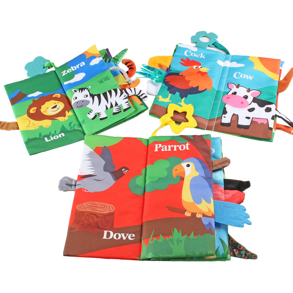 Source manufacturers 0-3 year old baby tail cloth book with tooth glue can bite tear baby cloth book early education toys - image 4