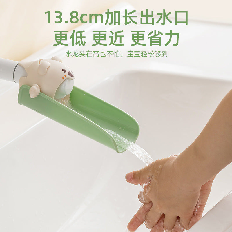 Faucet extender baby hand washing cute cartoon silicone lengthening extension children splash proof artifact wholesale - image 3