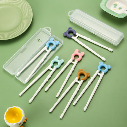 Children's Learning Chopsticks Rebound Practice Chopsticks Household Children's Chopsticks Cartoon Chopsticks Cute Baby Chopsticks One-piece Chopsticks Eating C - image 1