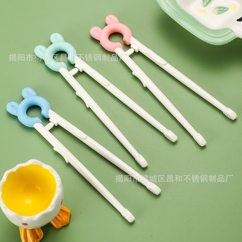 Children's Learning Chopsticks Rebound Practice Chopsticks Household Children's Chopsticks Cartoon Chopsticks Cute Baby Chopsticks One-piece Chopsticks Eating C - image 2
