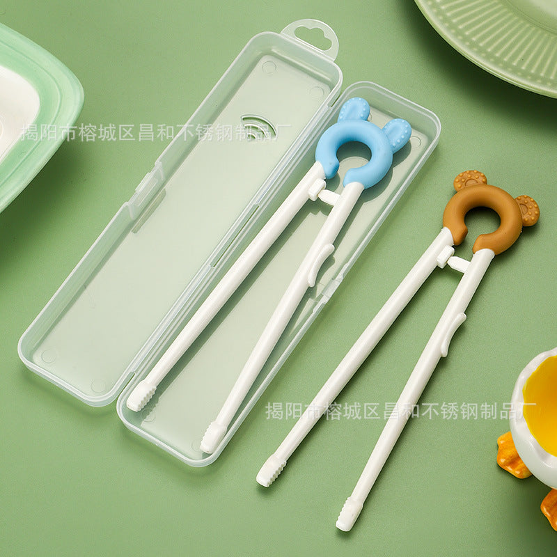 Children's Learning Chopsticks Rebound Practice Chopsticks Household Children's Chopsticks Cartoon Chopsticks Cute Baby Chopsticks One-piece Chopsticks Eating C - image 4