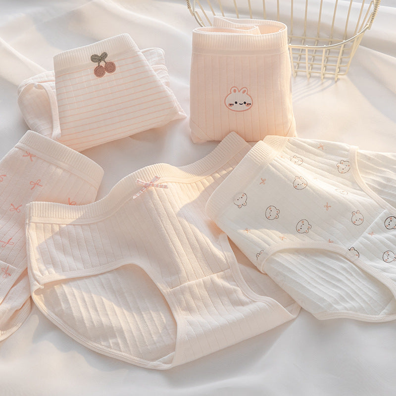 Class A Baby Cotton Underwear Women's Pink Cute Girls' Underwear Women's Pure Cotton 7A Antibacterial Crotch Briefs for Students - image 2