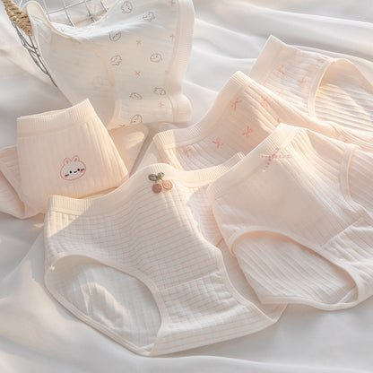 Class A Baby Cotton Underwear Women's Pink Cute Girls' Underwear Women's Pure Cotton 7A Antibacterial Crotch Briefs for Students - image 3