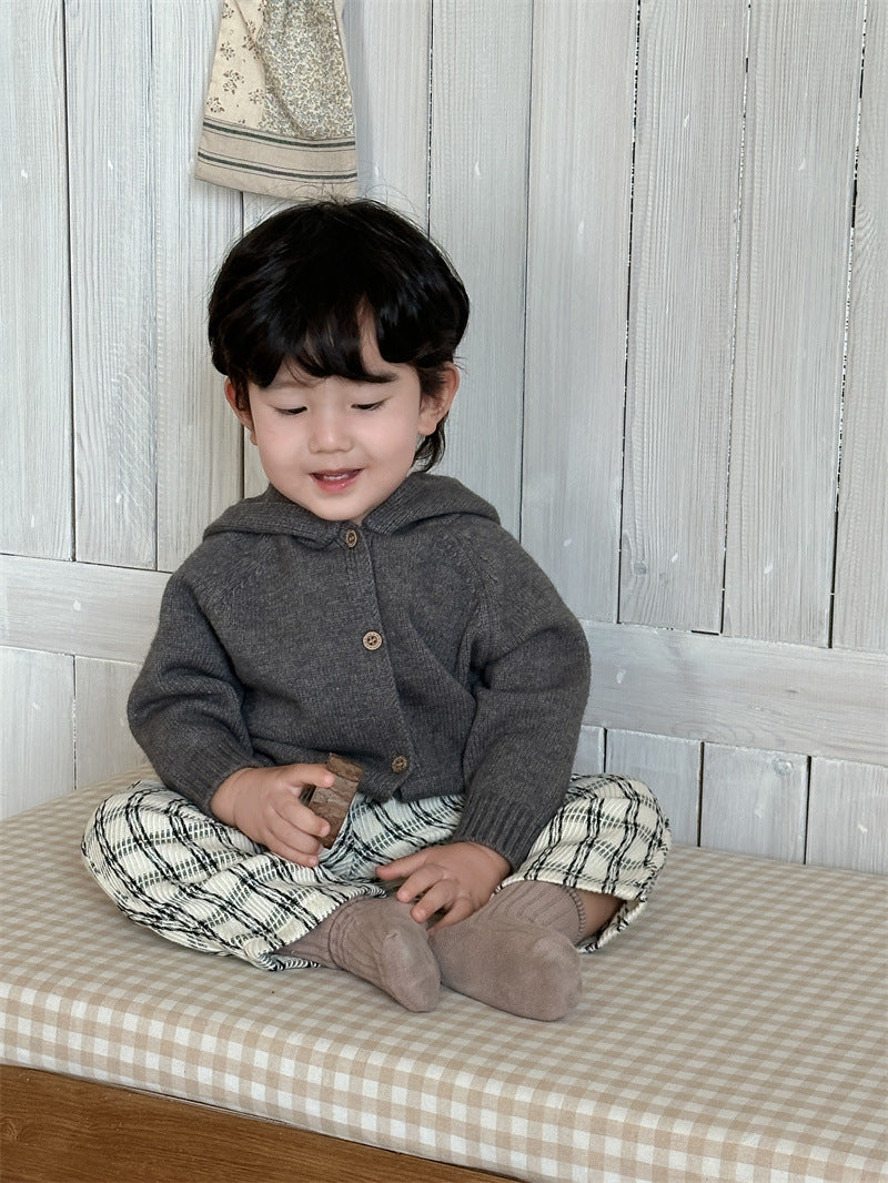Children's Hooded Sweater Jacket Spring and Autumn Clothing 2026 Autumn Outfit Baby Korean Style Children's Clothing Boys' Casual Pants Set - image 2