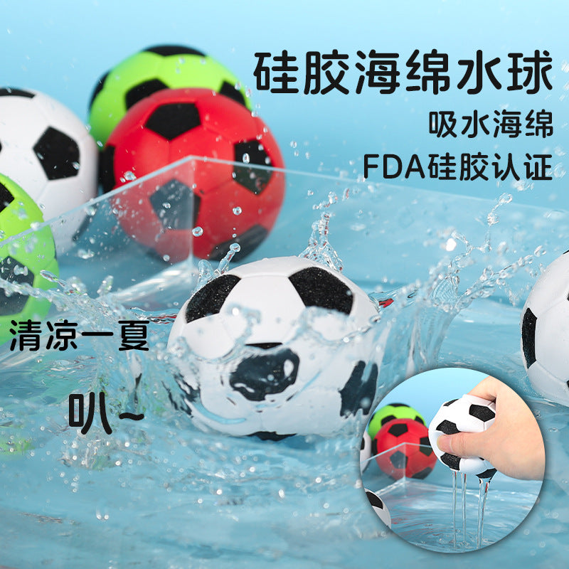 Children's water play football water polo fast absorbent sponge silicone water polo reuse summer water fight toy - image 1