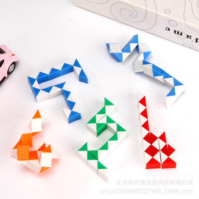 24-Segment Variety Magic Ruler Children's Educational Stress Relief Toy Variety Folding Intellectual Rubik's Cube Carpet Night Market Small Toy - image 2