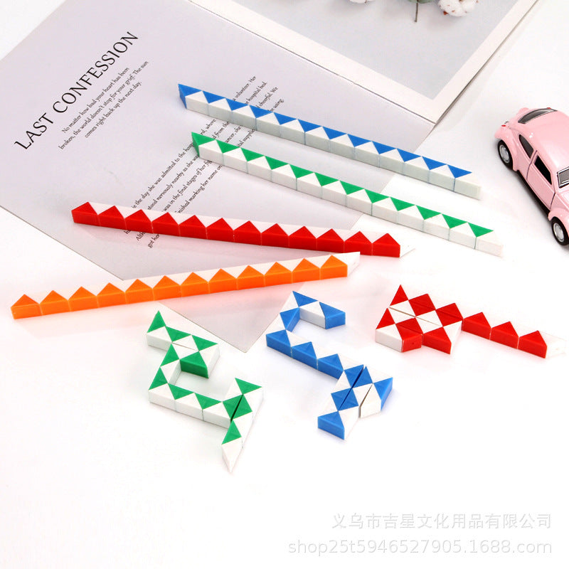 24-Segment Variety Magic Ruler Children's Educational Stress Relief Toy Variety Folding Intellectual Rubik's Cube Carpet Night Market Small Toy - image 4
