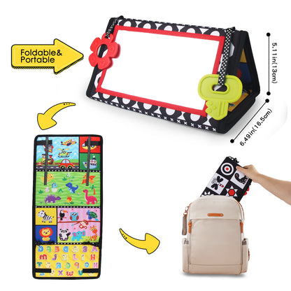 New Hah Mirror Cloth Book Baby Mirror Cloth Book Four-fold Mirror Double-sided Mirror Foldable Hah Mirror Toy Pendant - image 2