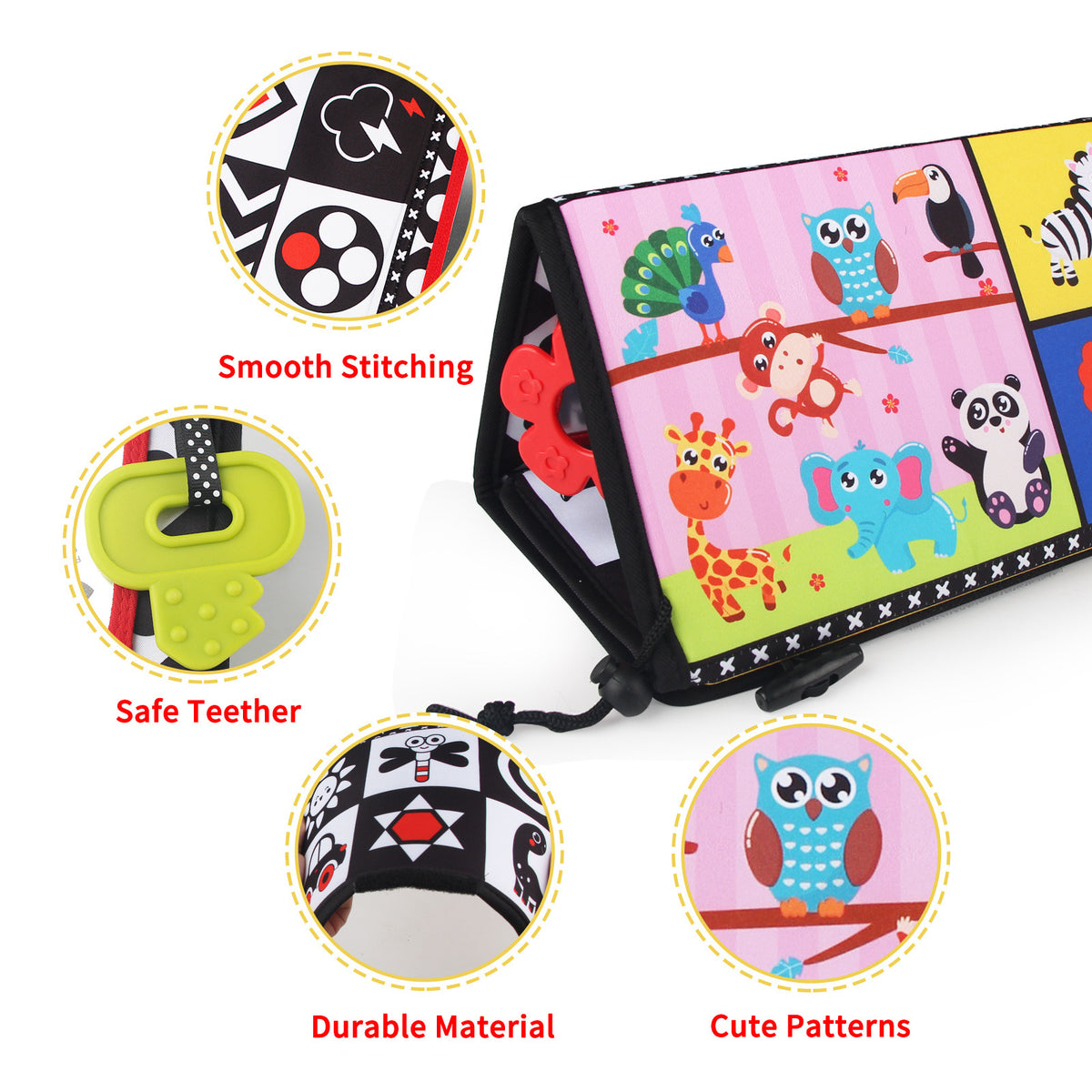 New Hah Mirror Cloth Book Baby Mirror Cloth Book Four-fold Mirror Double-sided Mirror Foldable Hah Mirror Toy Pendant - image 4