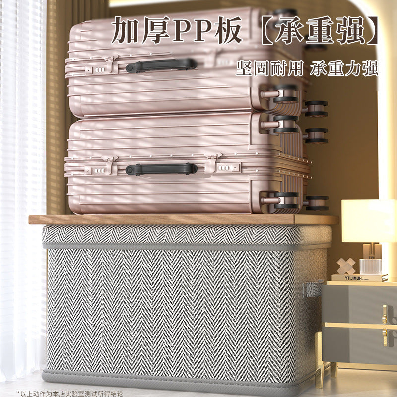 Clothes Storage Box Household Large Capacity Wardrobe Snack Toy Layered Finishing Artifact with Lid Folding Storage Box Basket - image 3