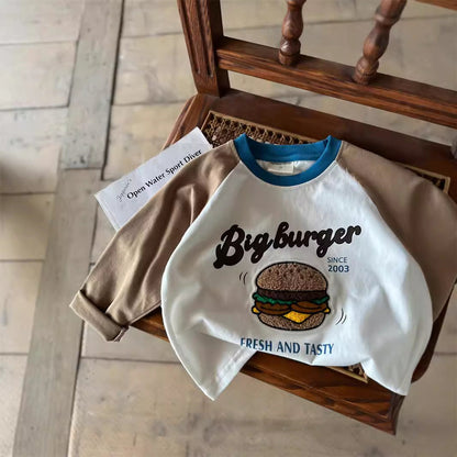 Children's Cartoon T-Shirt 2026 Spring and Autumn Cartoon Cotton T-Shirt for Boys and Girls Stylish Color-Blocking Raglan Sleeve Base Shirt Wholesale - image 3