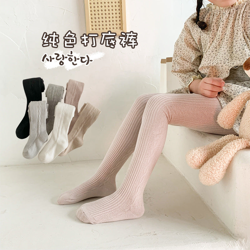Korean style girls pantyhose children's leggings baby one-piece socks girls side twist light plate spring and autumn - image 2