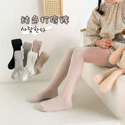 Korean style girls pantyhose children's leggings baby one-piece socks girls side twist light plate spring and autumn - image 2