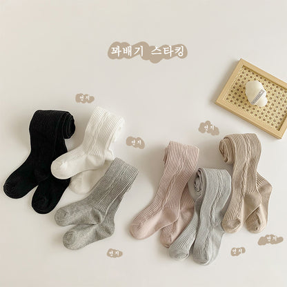 Korean style girls pantyhose children's leggings baby one-piece socks girls side twist light plate spring and autumn - image 4