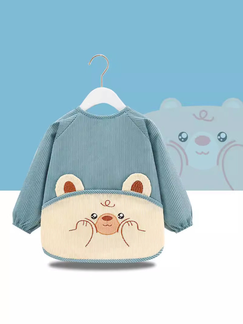 Baby's Overalls Children's Aprons Anti-Dressing Baby's Dining Bib Autumn and Winter Long Sleeve Waterproof Dirty-proof Boys' and Girls' Guard - image 2